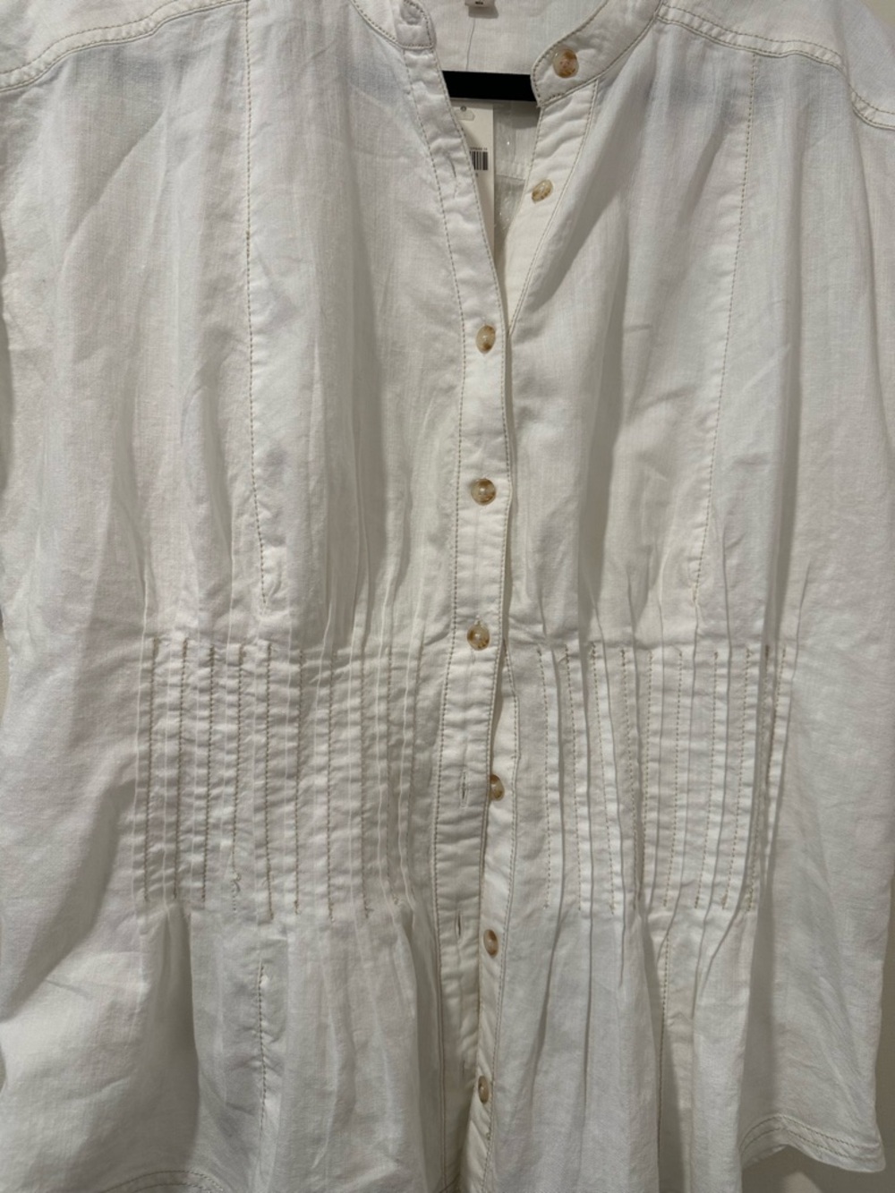 Anthropologie Pilcro White Button-up Front Peplum Blouse/Top - Picture 3 of 6